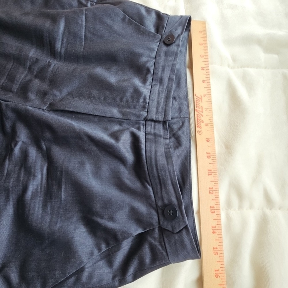 Classiques Entier Navy Blue Wool Silk Blend Wide Leg Dress Pants Trousers 10 - Picture 7 of 12